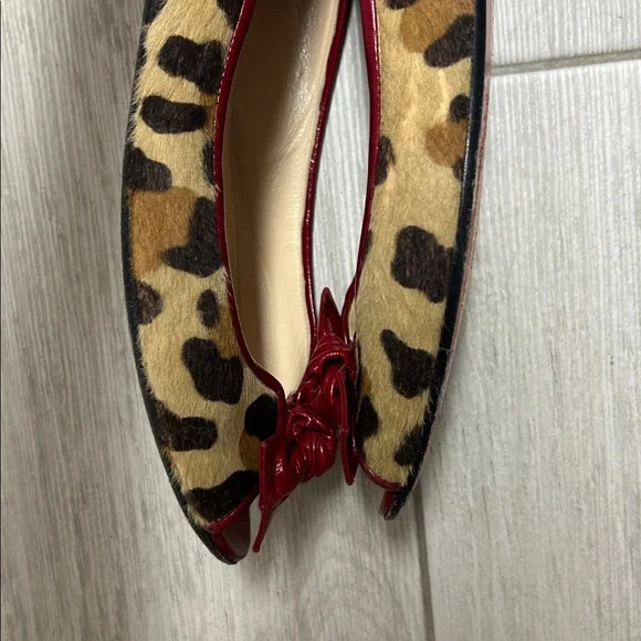Christian Louboutin Red and Leopard Print Flats    Size 10 - Picture 2 of 13